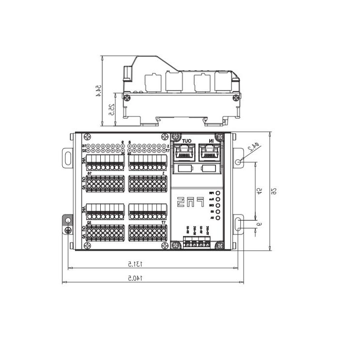 Multi-protocol modules IP20, 32DI, NPN, terminal type, RJ45 network port, remote module, 009B32